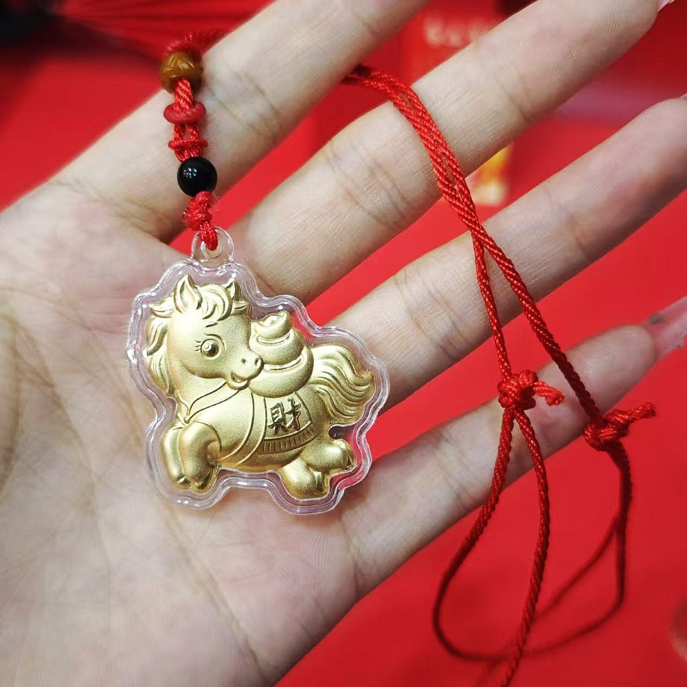 馬年立體開運飾品 新年開運 招財掛飾繩 仿金箔飾品 馬上有錢 金馬賀歲 鑰匙圈 吊墜 吊飾 送禮 賀歲-規格圖7