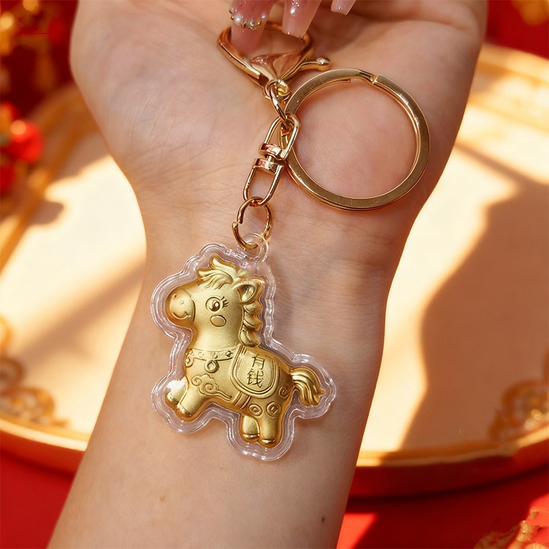 馬年立體開運飾品 新年開運 招財掛飾繩 仿金箔飾品 馬上有錢 金馬賀歲 鑰匙圈 吊墜 吊飾 送禮 賀歲-規格圖7