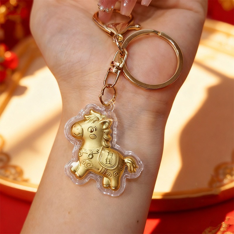 馬年立體開運飾品 新年開運 招財掛飾繩 仿金箔飾品 馬上有錢 金馬賀歲 鑰匙圈 吊墜 吊飾 送禮 賀歲-規格圖7