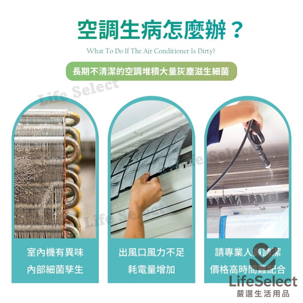 【生活選】免拆洗 冷氣清潔劑 500ml 冷氣清洗 冷氣保養 冷氣清洗劑 空調清洗劑 冷氣清潔噴霧 抗菌-細節圖2