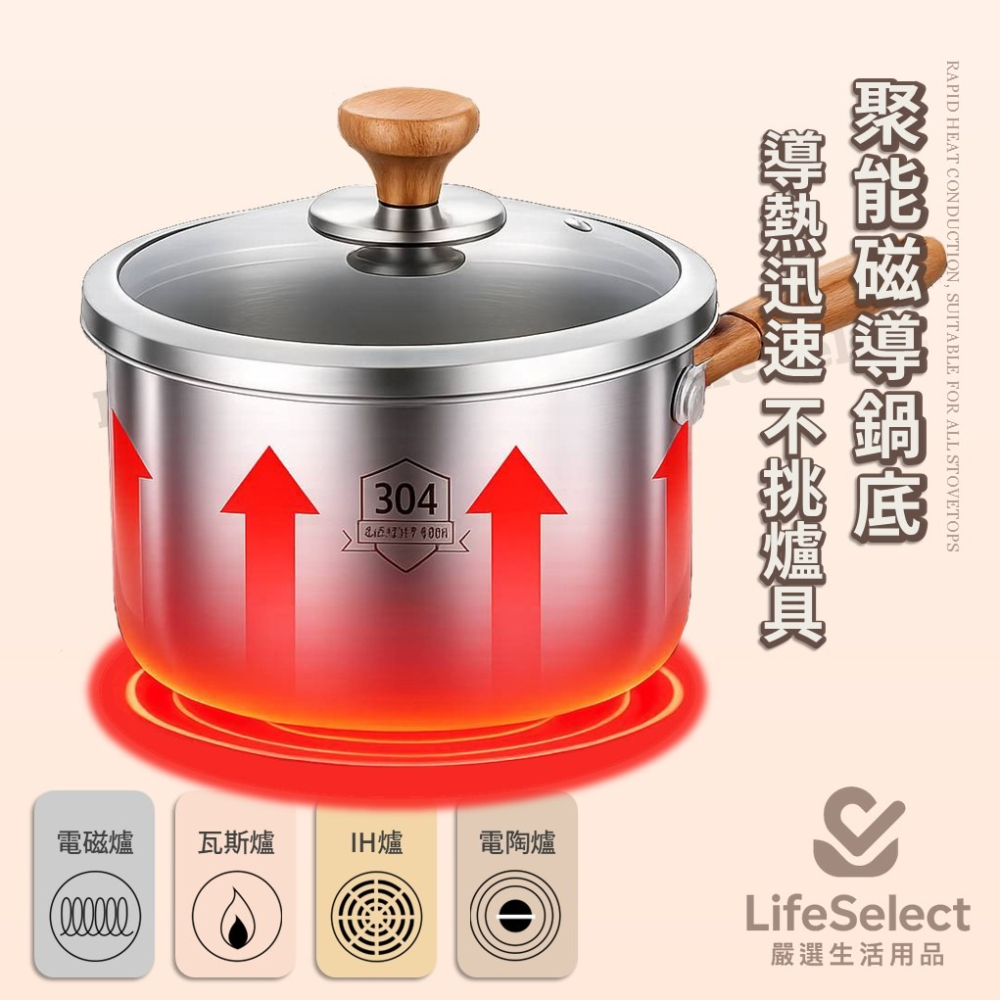 【生活選】蒸煮合一牛奶鍋 多功能料理鍋 304不銹鋼鍋 蒸鍋 單柄湯鍋 雪平鍋 蒸籠 鍋子-細節圖7