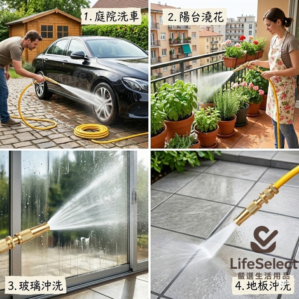 【生活選】高壓防爆水管 全銅製噴頭 直噴式 洗車水管 可調節水管高壓噴頭 澆花 花灑 噴嘴 灑水噴頭 居家掃除-細節圖7