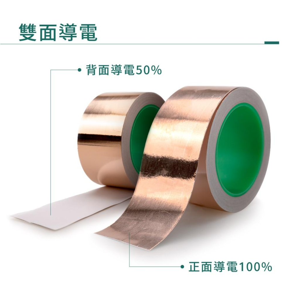 銅箔膠帶 雙面導電銅箔 雙面銅箔膠帶 導電膠帶 雙面導電 隔離訊號 5~55mm 20米 耐高溫 防干擾膠帶 屏蔽膠帶-細節圖4