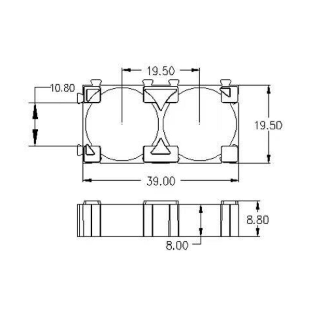 18650 拼接支架 組合支架 鋰電池固定支架 固定座 鋰電池支架 電池組合架 間距20.2 19.5 單~三聯-細節圖3