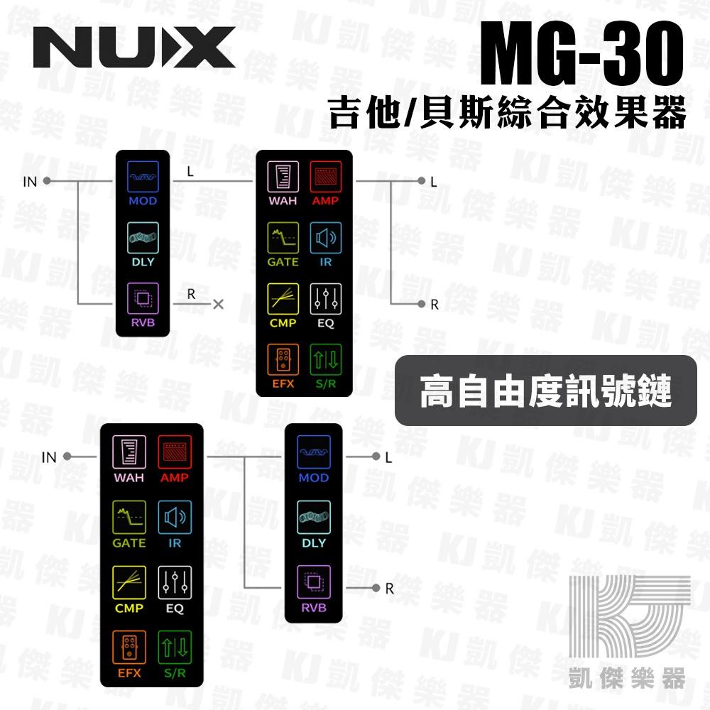 【贈踏板】NUX MG-30 吉他 貝斯 綜合 效果器 音箱 模擬 IR 綜效 MG30【凱傑樂器】-細節圖3