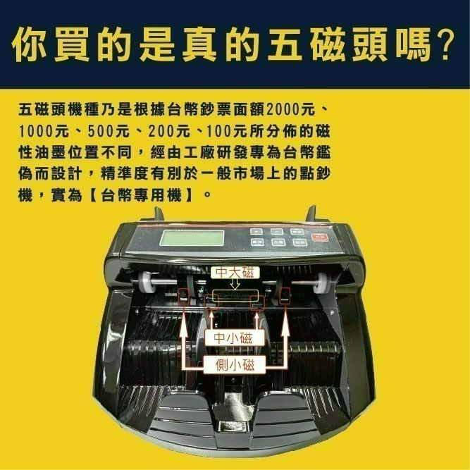 【大鼎OA】【含稅贈外接小螢幕】台幣點驗鈔機｜五磁頭｜點鈔機｜數鈔機｜DT-268/668/688-細節圖5