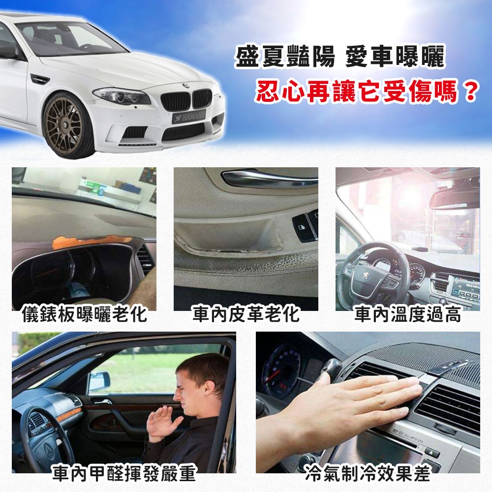 EZlife 反光鈦銀防曬隔熱車用遮陽傘-細節圖2