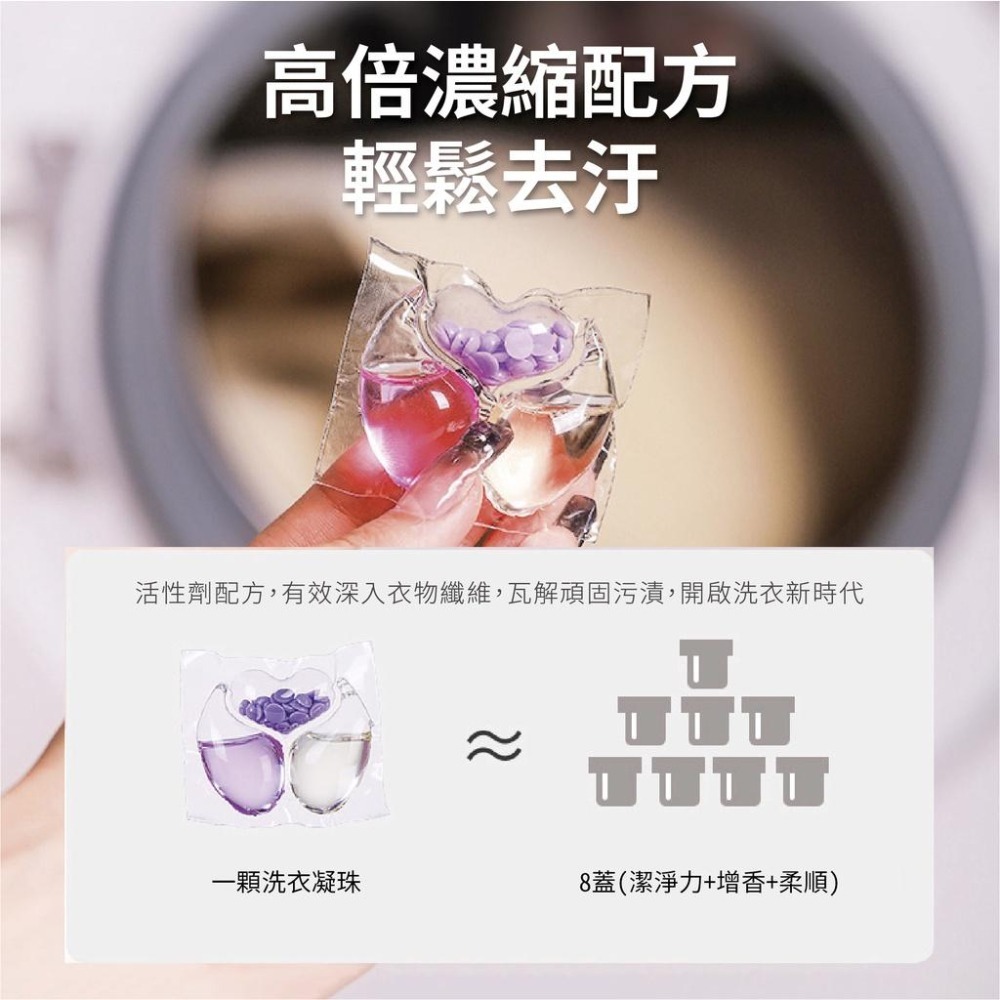 強效潔淨超濃縮洗衣球 三合一心型洗衣凝珠 心型洗衣膠囊 濃縮洗衣球 洗衣膠囊 濃縮高效洗衣球 香水洗衣凝珠 香氛洗衣球-細節圖9