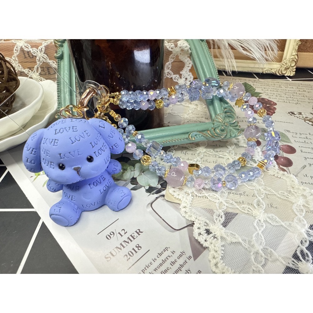 紫水晶小狗手機短鏈-細節圖2