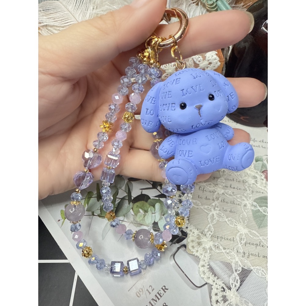 紫水晶小狗手機短鏈-細節圖3