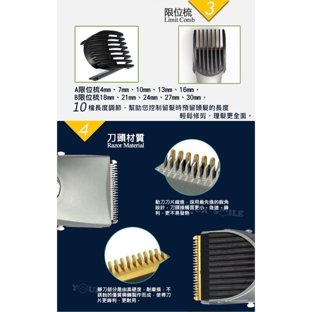 送刀頭＆理髮圍布 ☑科美公司貨 KM-605 可水洗 充電式兒童/成人電動理髮器 修鬢角刀/電推剪/理髮剪/KM605-細節圖5