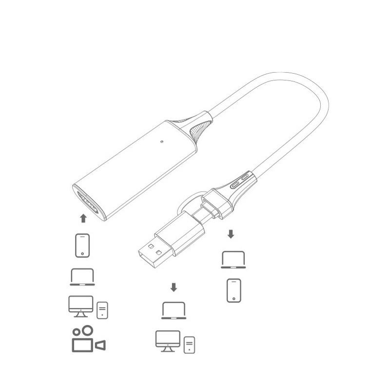 視訊擷取卡 視訊採集卡 影像擷取卡 HDMI轉USB視頻採集器 HDMI 轉 type c-細節圖3