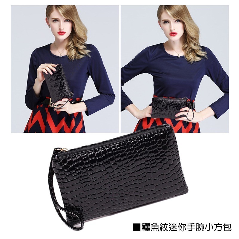 ♌鱷 魚紋手拿包 ♌ 手機包 女士手拿包 零錢包 小禮物 錢包 女生手拿包 手機小方包女包 手腕包 女生(CA002)-細節圖8
