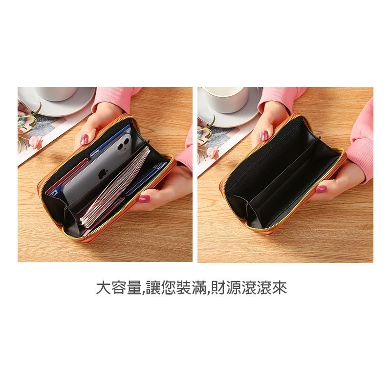 🎀時尚高質感手機錢包🎀 女士錢包 簡約百搭手拿包 單拉女長款 大容量 錢包男女通用 時尚錢包(CA003)-細節圖7