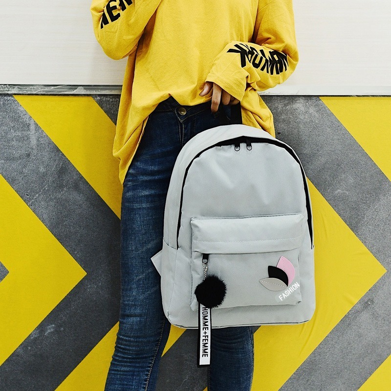 (當日出貨) 三片葉學院風後背包 學生雙肩包 潮流後背包 後背包 簡約雙肩包 背包  簡約休閒後背包 素面(YA014)-細節圖6