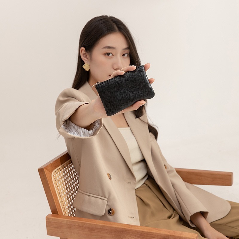 荔枝紋拉鍊錢包 短夾 大容量 多種顏色 零錢包 卡夾 禮物 收納零錢包 卡包 拉鍊錢包(CA006)-細節圖4