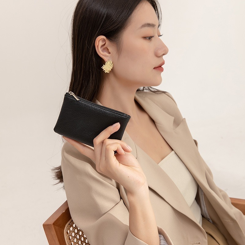 荔枝紋拉鍊錢包 短夾 大容量 多種顏色 零錢包 卡夾 禮物 收納零錢包 卡包 拉鍊錢包(CA006)-細節圖5