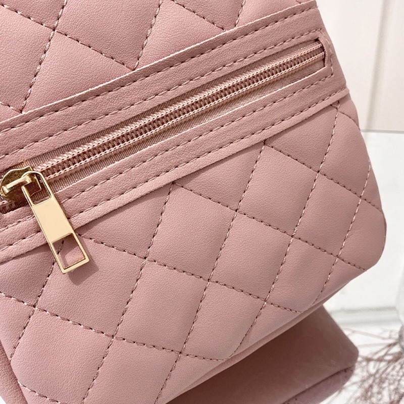 (當日出貨) 休閒菱格雙肩包 菱格後背包 菱格背包 休閒百搭後背包 肩背包 小背包 雙肩包 單肩包 背包(YA016)-細節圖9