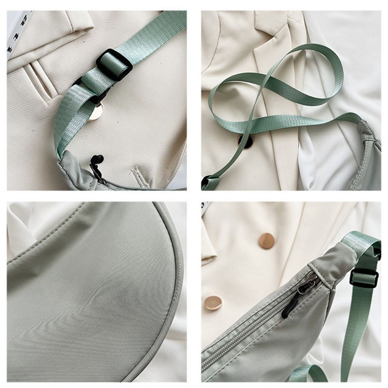 (當日出貨)日系半月包水餃包 餃子包 斜背包 側背包 肩背包 機能 尼龍包 大容量包包 斜跨包(YA023)-細節圖3
