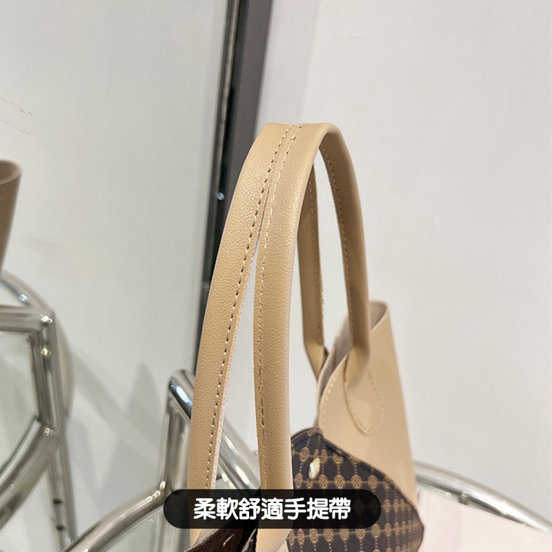 時尚撞色拼接手提包 女包大容量托特包 通勤包 單肩手提包 百搭包包 上班包學生包 休閒手提袋(YA027)-細節圖7