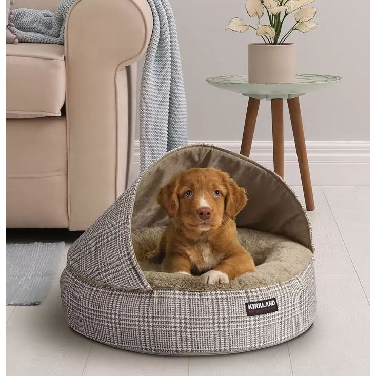 台中小蜜蜂美式賣場代購 (開發票統編) 科克蘭 22吋 圓形帶頂寵物床 寵物床-細節圖2