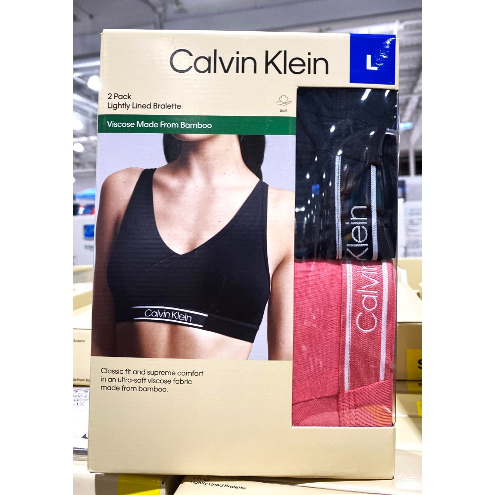 台中小蜜蜂美式賣場代購 (開發票統編) Calvin Klein 女 柔軟 無鋼圈內衣 二件組 無鋼圈 內衣 胸罩 CK-規格圖4