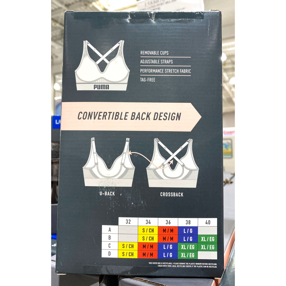 台中小蜜蜂美式賣場代購 (開發票統編) Puma 女 運動內衣 內衣 2件組-細節圖2