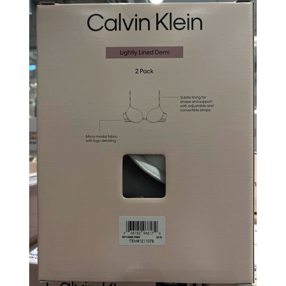台中小蜜蜂美式賣場代購 (開發票統編) CALVIN KLEIN 女 舒適 軟鋼圈內衣 軟鋼圈 內衣 CK 2入組-細節圖2