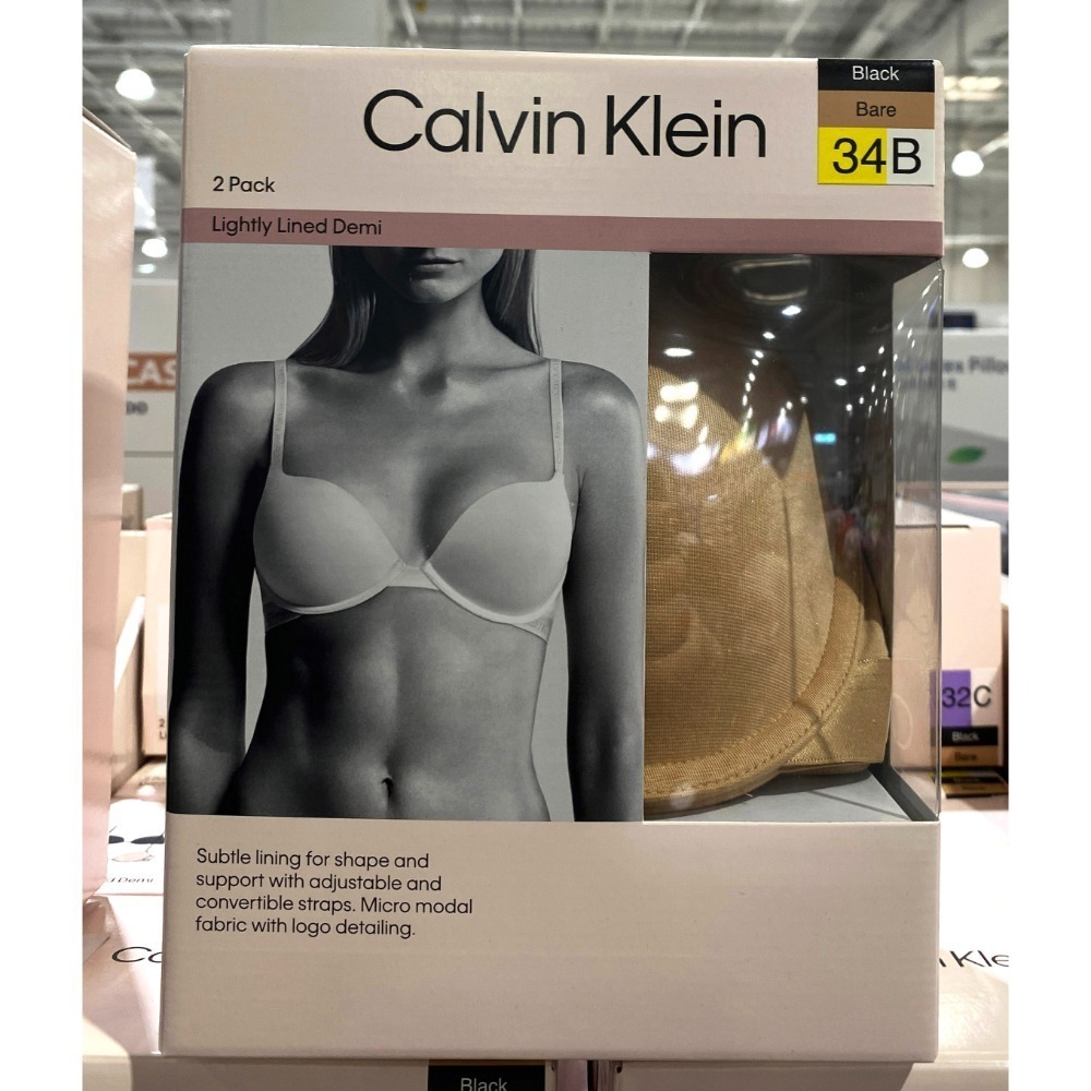 台中小蜜蜂美式賣場代購 (開發票統編) CALVIN KLEIN 女 舒適 軟鋼圈內衣 軟鋼圈 內衣 CK 2入組-規格圖4