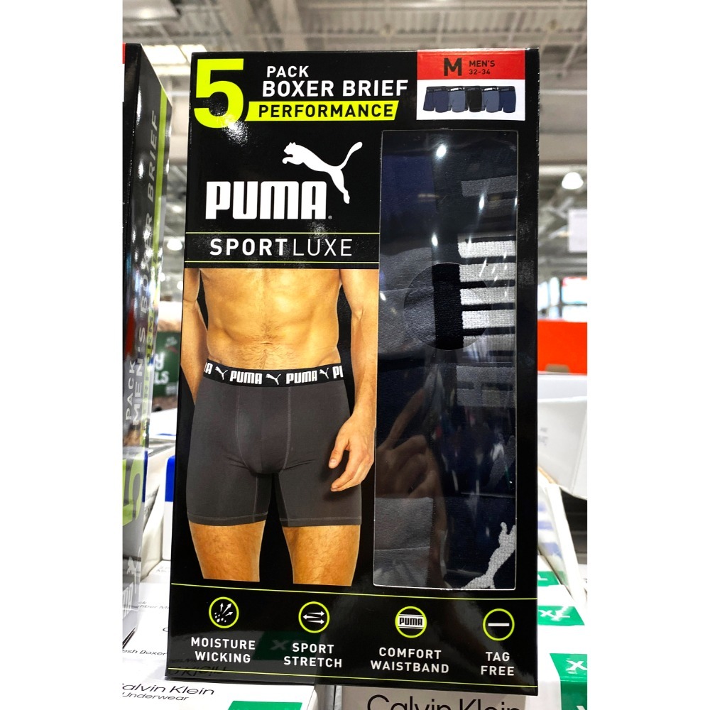 台中小蜜蜂美式賣場代購 (開發票統編) PUMA 男平口內褲 男內褲 內褲 5入組-規格圖3
