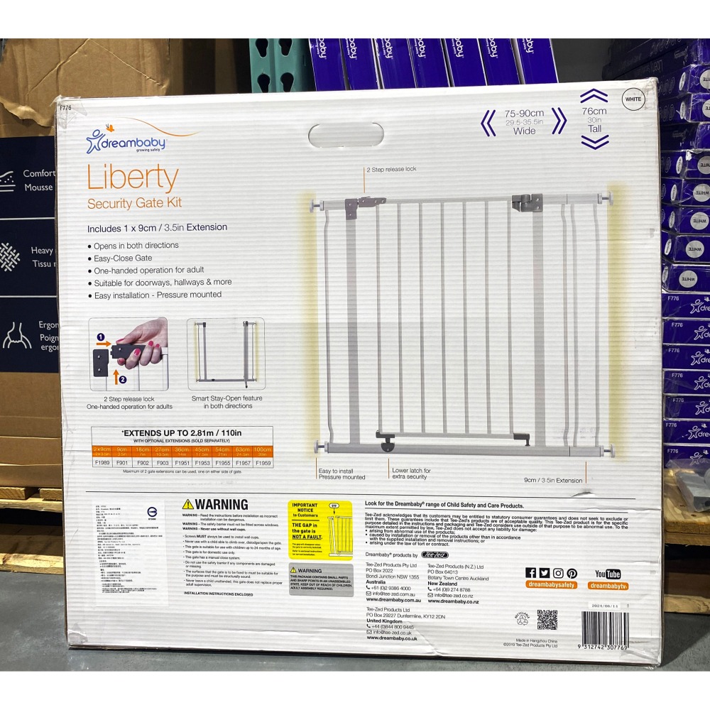 台中小蜜蜂美式賣場代購 (開發票統編) DREAMBABY 兒童 寵物 雙向安全門 閘門 安全門 嬰兒圍欄 護欄-細節圖2