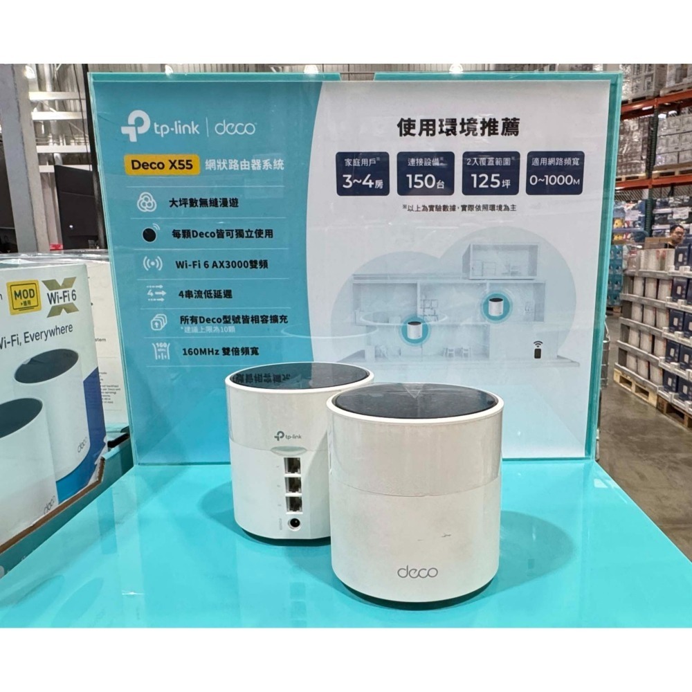 台中小蜜蜂美式賣場代購 (開發票統編) TP-Link AX3000 Wi-Fi6 Deco X55 雙頻 路由器 2入-細節圖2