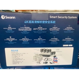 台中小蜜蜂美式賣場代購 (開發票統編) Swann 8支八百萬畫素攝影機 + 4TB 八路 DVR 監控主機組-細節圖4