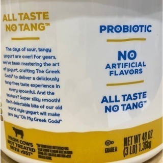 台中小蜜蜂美式賣場代購 (開發票統編) GREEK GODS 蜂蜜希臘式優格 優格 蜂蜜優格 1.36公斤-細節圖3