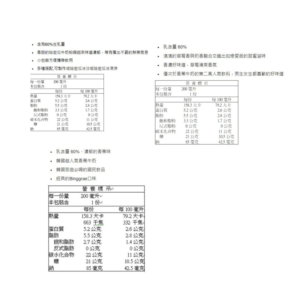 台中小蜜蜂美式賣場代購 (開發票統編) Binggrae 草莓牛奶 香蕉牛奶 哈密瓜牛奶 栗子牛奶 保久乳 調味乳 牛奶-細節圖3