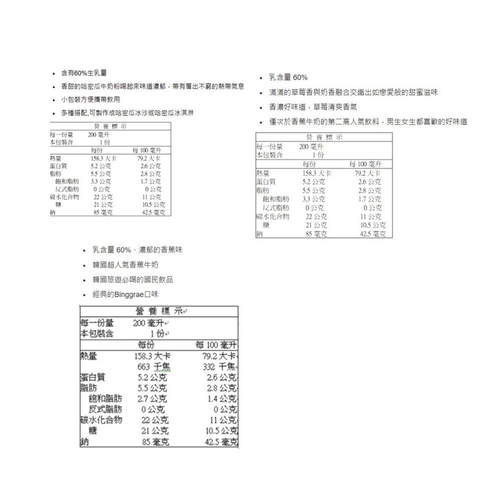 台中小蜜蜂美式賣場代購 (開發票統編) Binggrae 草莓牛奶 香蕉牛奶 哈密瓜牛奶 栗子牛奶 保久乳 調味乳 牛奶-細節圖3