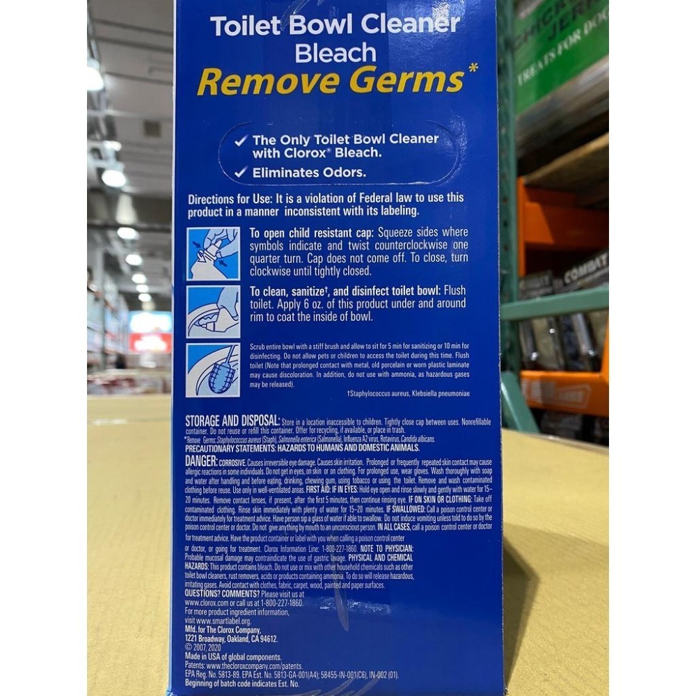 台中小蜜蜂美式賣場代購 (開發票統編) Clorox 高樂氏 亮白馬桶清潔劑 馬桶清潔劑 清潔劑 709毫升x6入-細節圖3