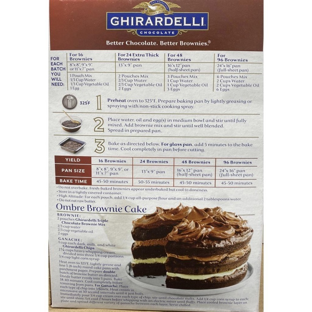 台中小蜜蜂美式賣場代購 (開發票統編) 巧克力布朗尼預拌粉 巧克力 布朗尼 預拌粉 3.4公斤-細節圖3