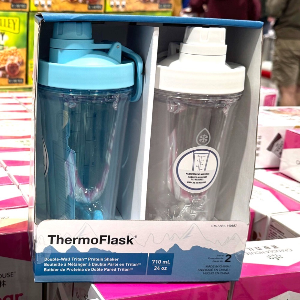 台中小蜜蜂美式賣場代購 (開發票統編) ThermoFlask 塑膠隨行搖搖杯 隨行杯 搖搖杯 水壺 710毫升x2入-規格圖4