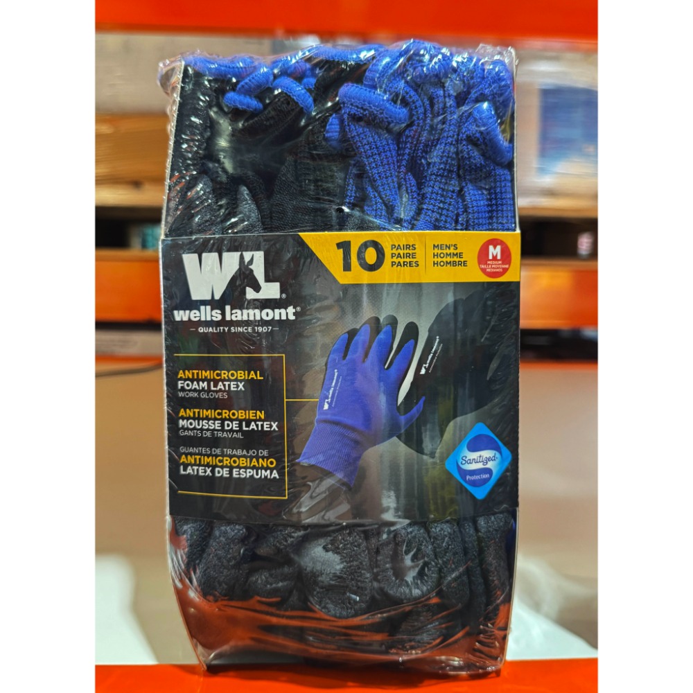 台中小蜜蜂美式賣場代購 (開發票統編) Wells Lamont 乳膠 工作手套 10雙 乳膠手套 手套-規格圖4