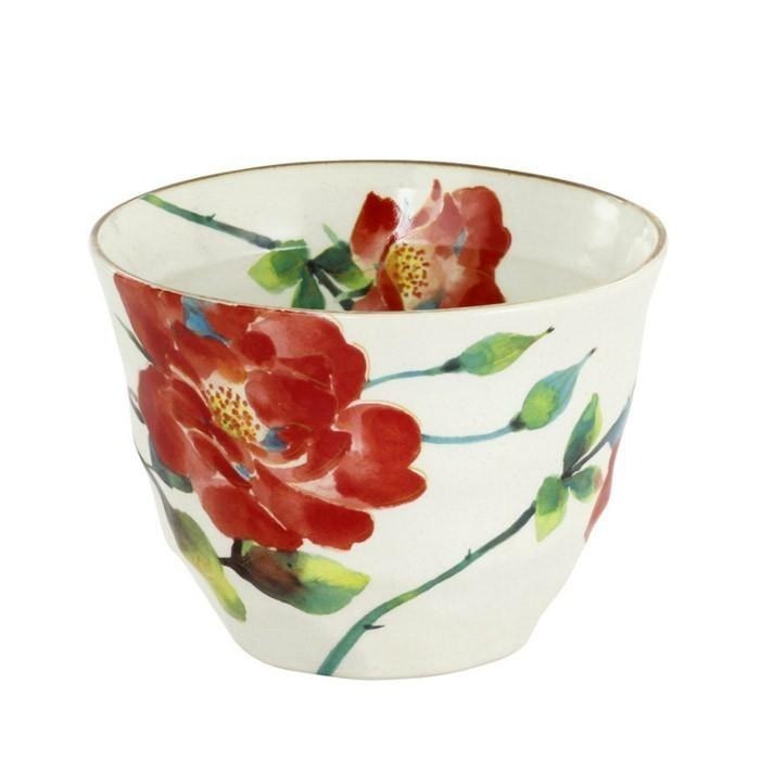 ~* 平安喜樂 *~日本製 美濃燒 和藍 ギフト【ばら雅】 一壺五杯 茶器組 03696 禮物 茶具-細節圖2