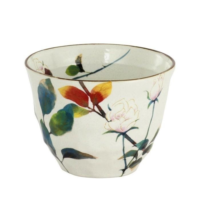 ~* 平安喜樂 *~日本製 美濃燒 和藍 ギフト【ばら雅】 一壺五杯 茶器組 03696 禮物 茶具-細節圖3