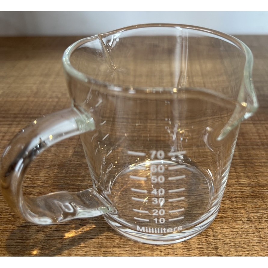 ~* 平安喜樂 *~雙口量杯 70ml 濃縮咖啡杯  加厚盎司杯 雙頭盎司杯 耐熱玻璃量杯 奶盅杯 雙刻度 木柄-細節圖6
