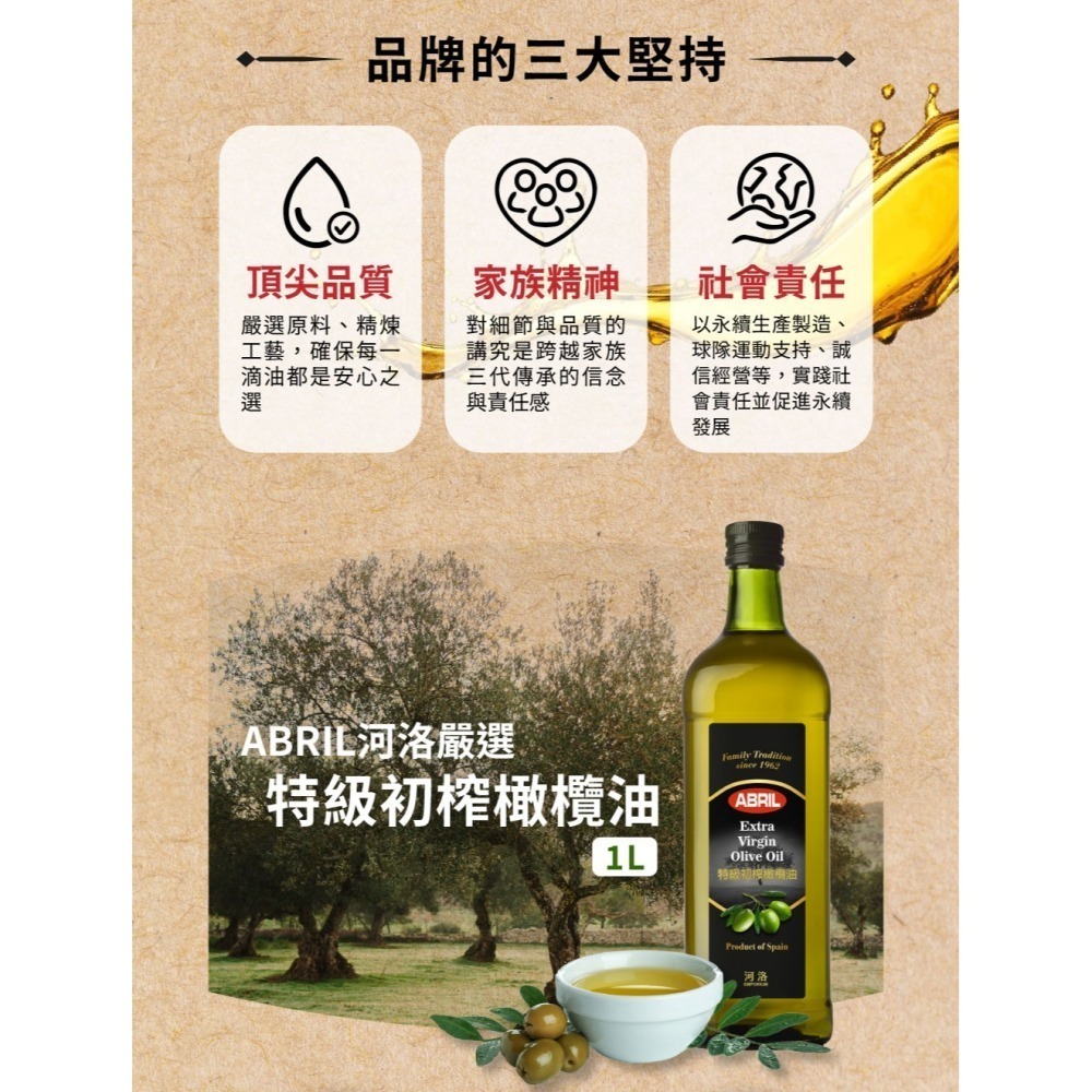 ~* 平安喜樂 *~ABRIL 河洛嚴選 特級初榨橄欖油 1000ml 西班牙-細節圖4