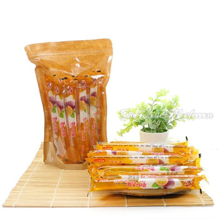 熱情果百香果蒟蒻條~軟Q有嚼勁，無色素，濃濃百香果果香，酸甜口味，令人愛不釋手！-細節圖2
