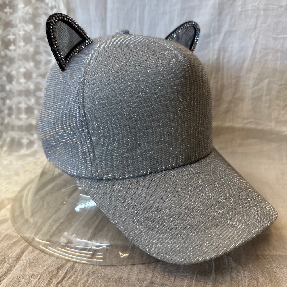 💎水鑽貓耳朵 亮面鴨舌帽-細節圖2