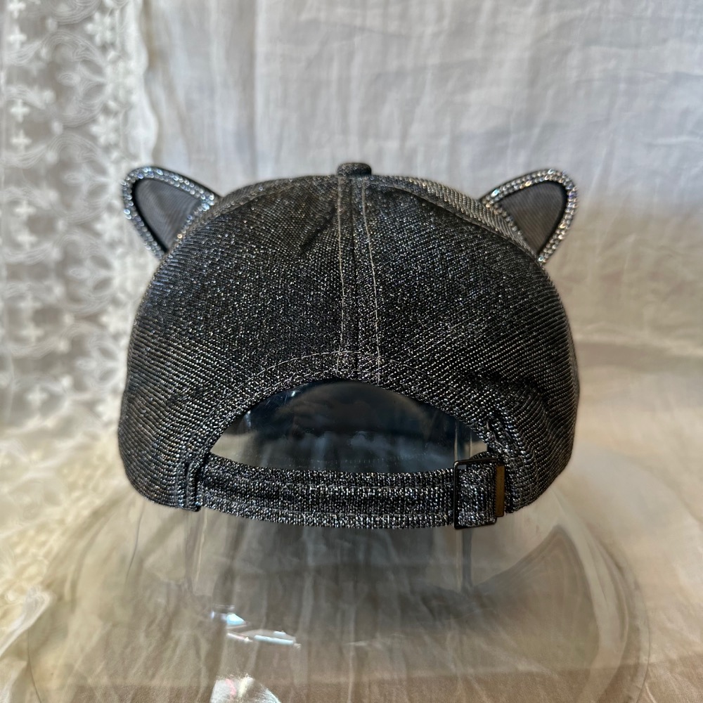 💎水鑽貓耳朵✨亮面鴨舌帽-細節圖3