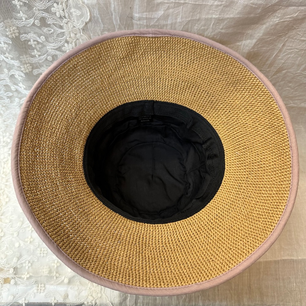 🍀 亞麻編織草帽-細節圖4