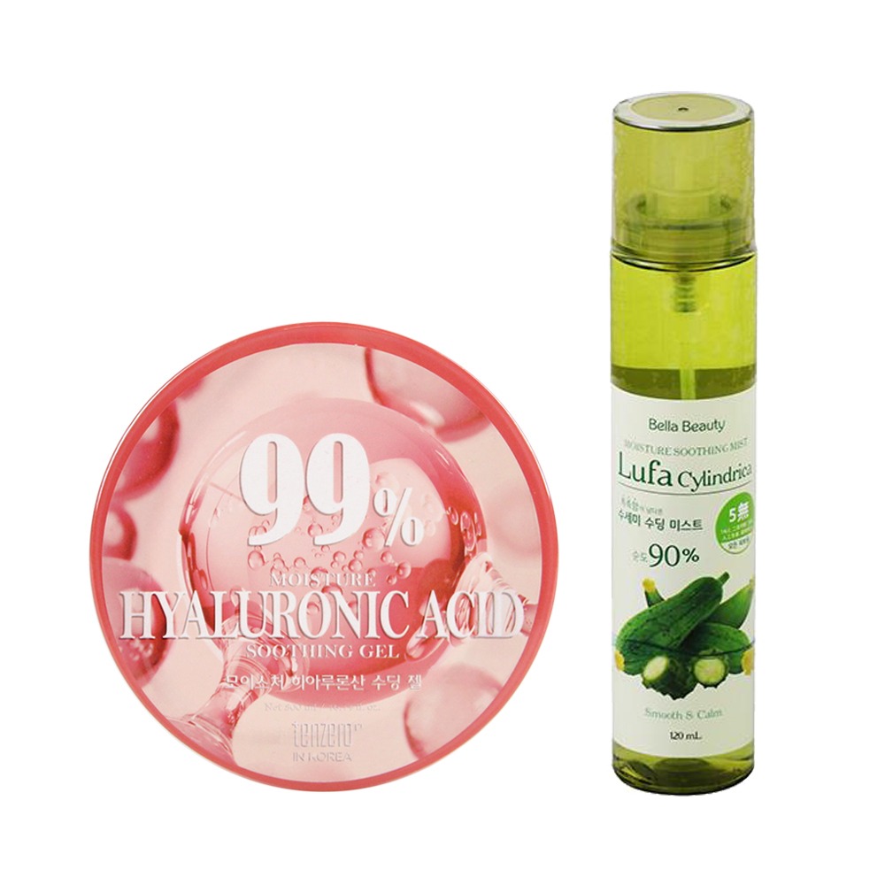 Bella Beauty 韓國蘆薈/絲瓜保濕噴霧120ml+TENZERO舒緩凝膠300ml (SA0107A)-規格圖1