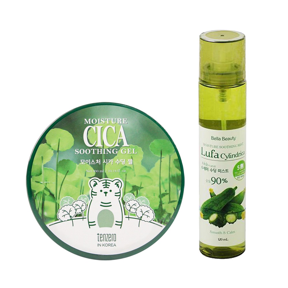 Bella Beauty 韓國蘆薈/絲瓜保濕噴霧120ml+TENZERO舒緩凝膠300ml (SA0107A)-規格圖1